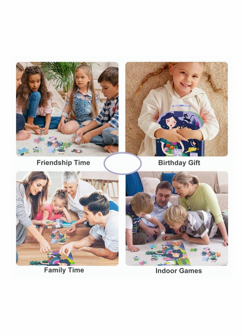 ألغاز 27.5 × 15.7 للأطفال من عمر 4-8 سنوات، ألعاب تعليمية وتعلم في مرحلة ما قبل المدرسة، ألغاز متقطعة للأطفال من عمر 6-10 سنوات، ألعاب ألغاز للأطفال مع صندوق تخزين (لغز الأميرة النائمة) - Image 5